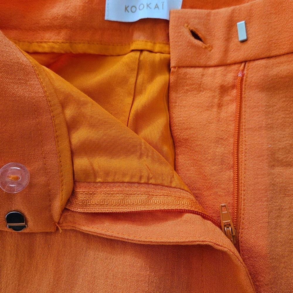 KOOKAÏ Orange Wide Leg Pants Women's Size 36 EU Tailored Trousers - Picture 7 of 12